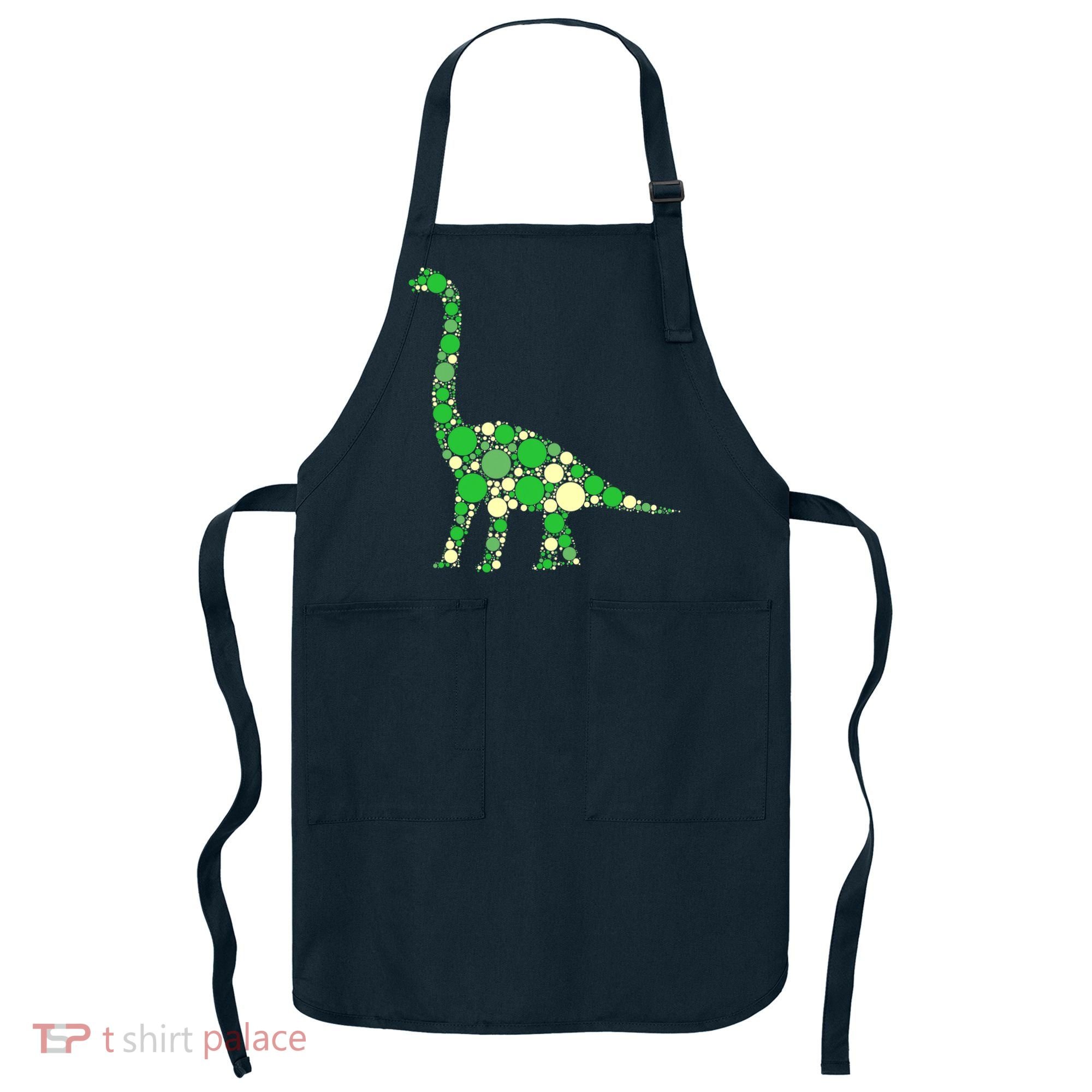 Green Polka Dot Dinosaur Dot Day Shirt For Teacher Student Apron