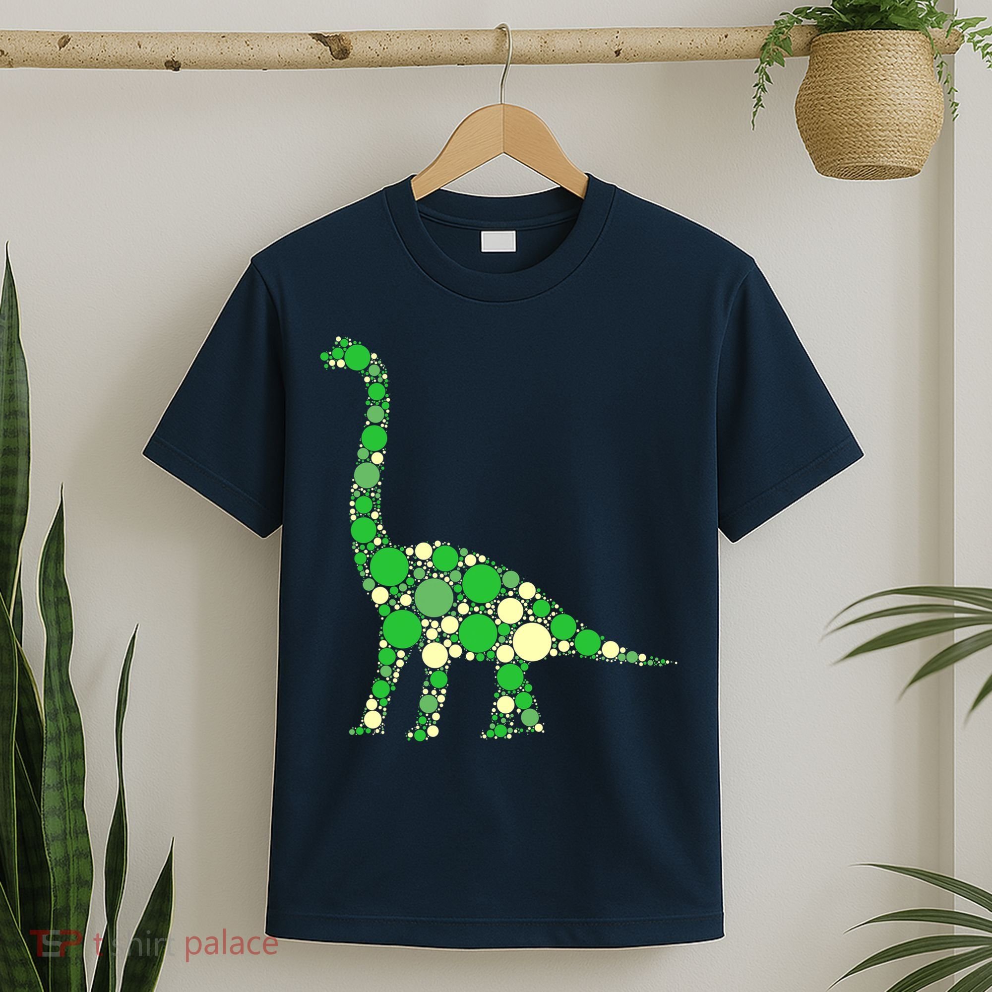 Green Polka Dot Dinosaur Dot Day Shirt For Teacher Student T-Shirt