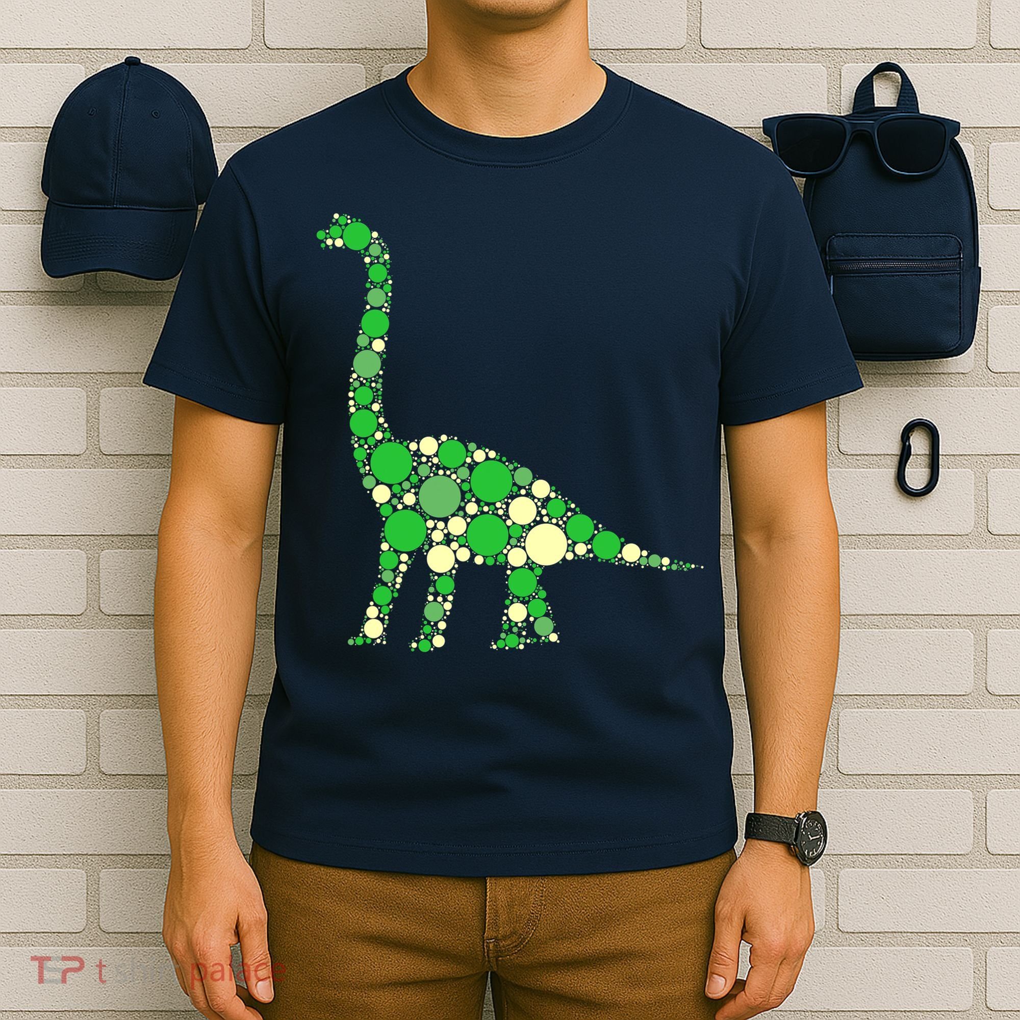 Green Polka Dot Dinosaur Dot Day Shirt For Teacher Student T-Shirt