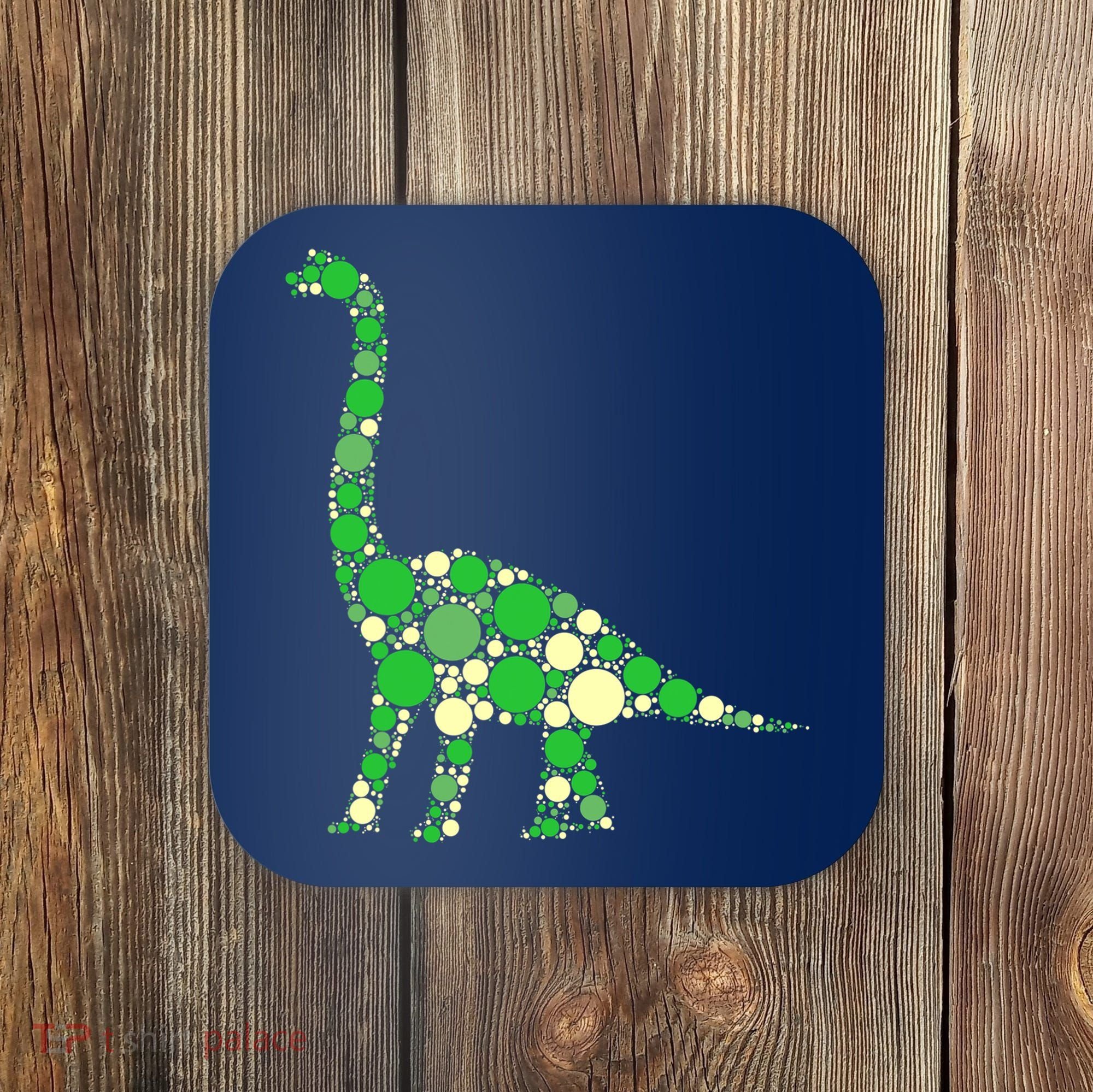 Green Polka Dot Dinosaur Dot Day Shirt For Teacher Student Coaster