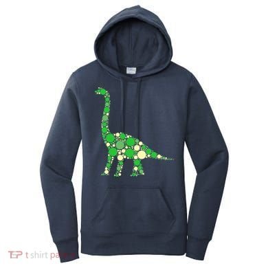 Green Polka Dot Dinosaur Dot Day Shirt For Teacher Student Women's Hoodie