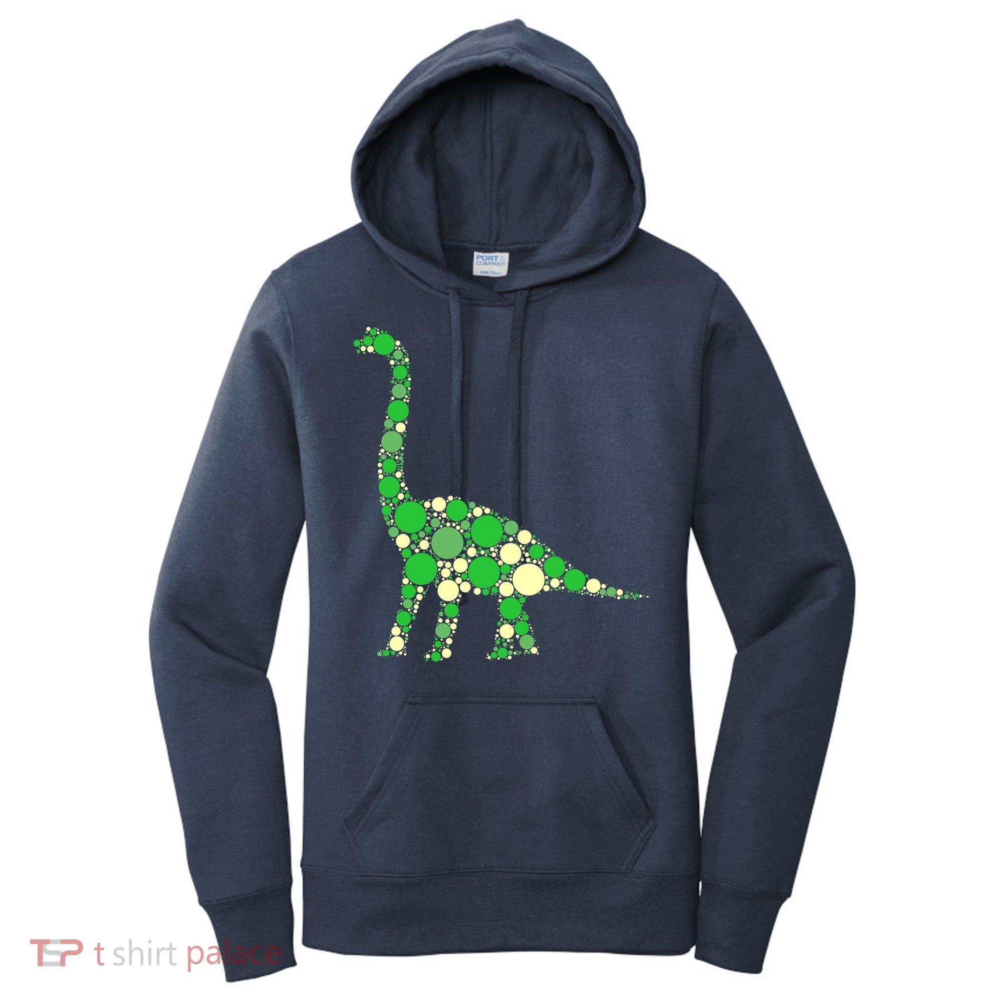 Green Polka Dot Dinosaur Dot Day Shirt For Teacher Student Women's Hoodie