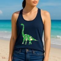 Green Polka Dot Dinosaur Dot Day Shirt For Teacher Student Women's Tank Top thumb 2