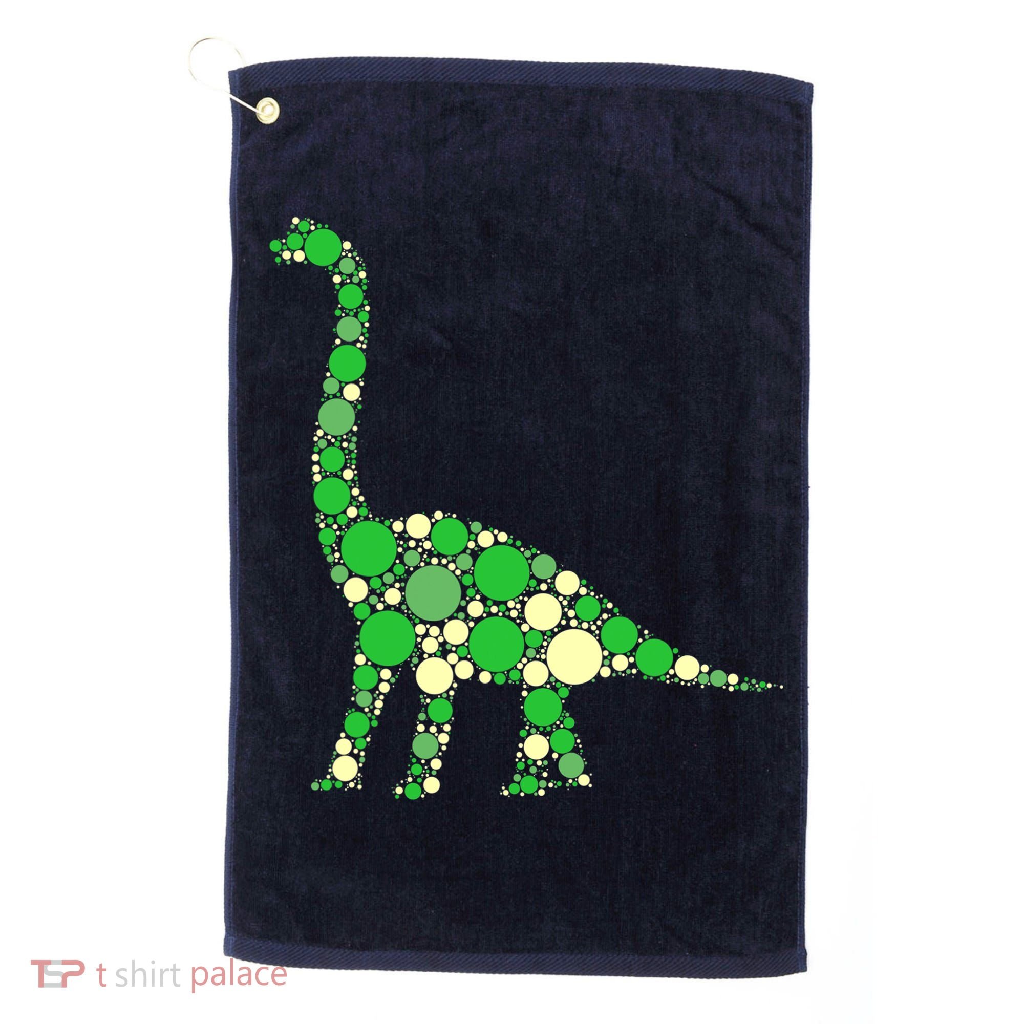 Green Polka Dot Dinosaur Dot Day Shirt For Teacher Student Golf Towel