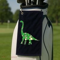 Green Polka Dot Dinosaur Dot Day Shirt For Teacher Student Golf Towel thumb 2