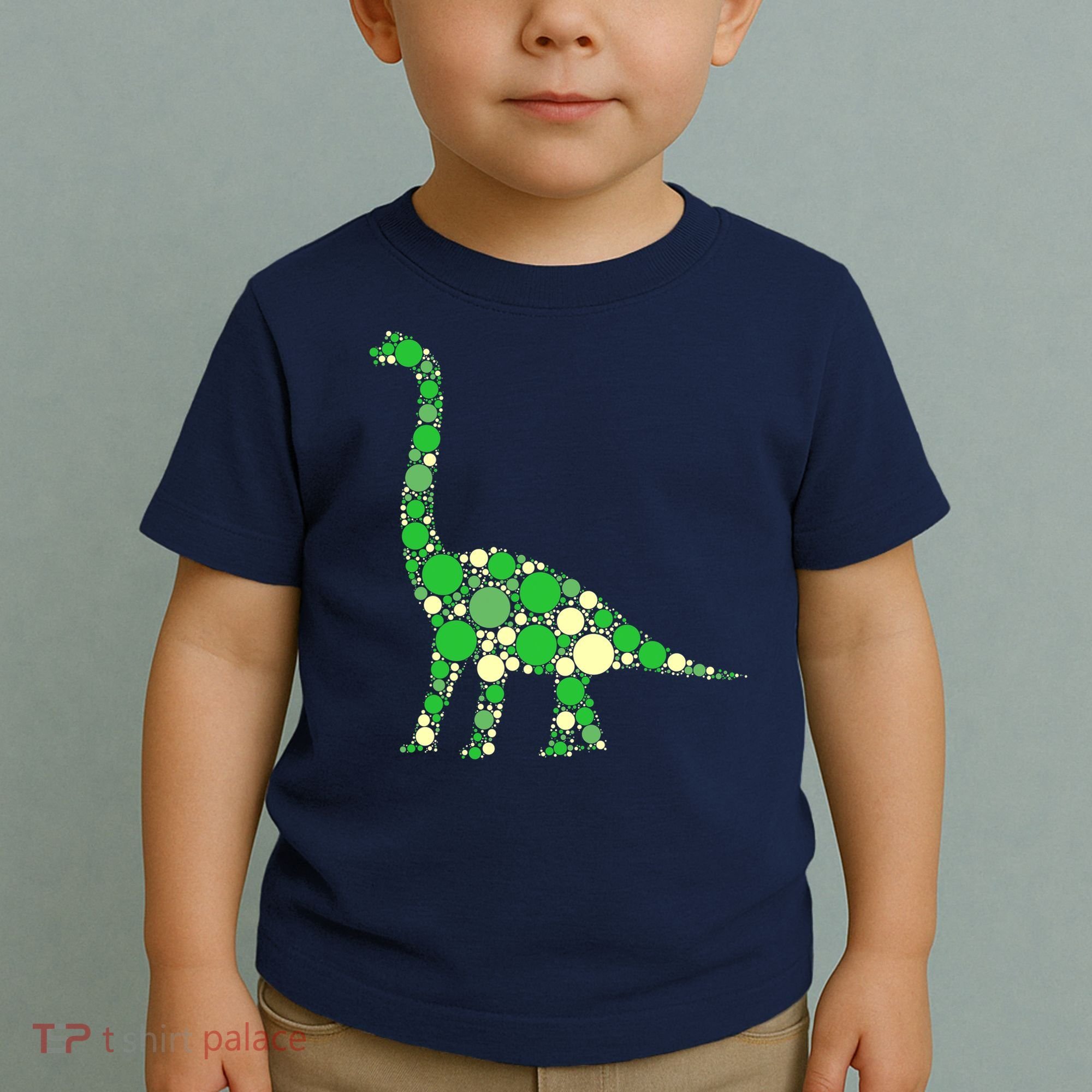 Green Polka Dot Dinosaur Dot Day Shirt For Teacher Student Toddler T-Shirt