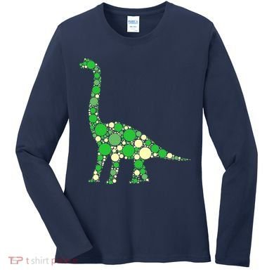 Green Polka Dot Dinosaur Dot Day Shirt For Teacher Student Women's Long Sleeve Shirt