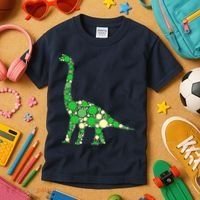 Green Polka Dot Dinosaur Dot Day Shirt For Teacher Student Kids T-Shirt thumb 3