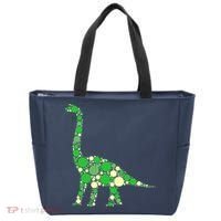 Green Polka Dot Dinosaur Dot Day Shirt For Teacher Student Tote Bag thumb 0