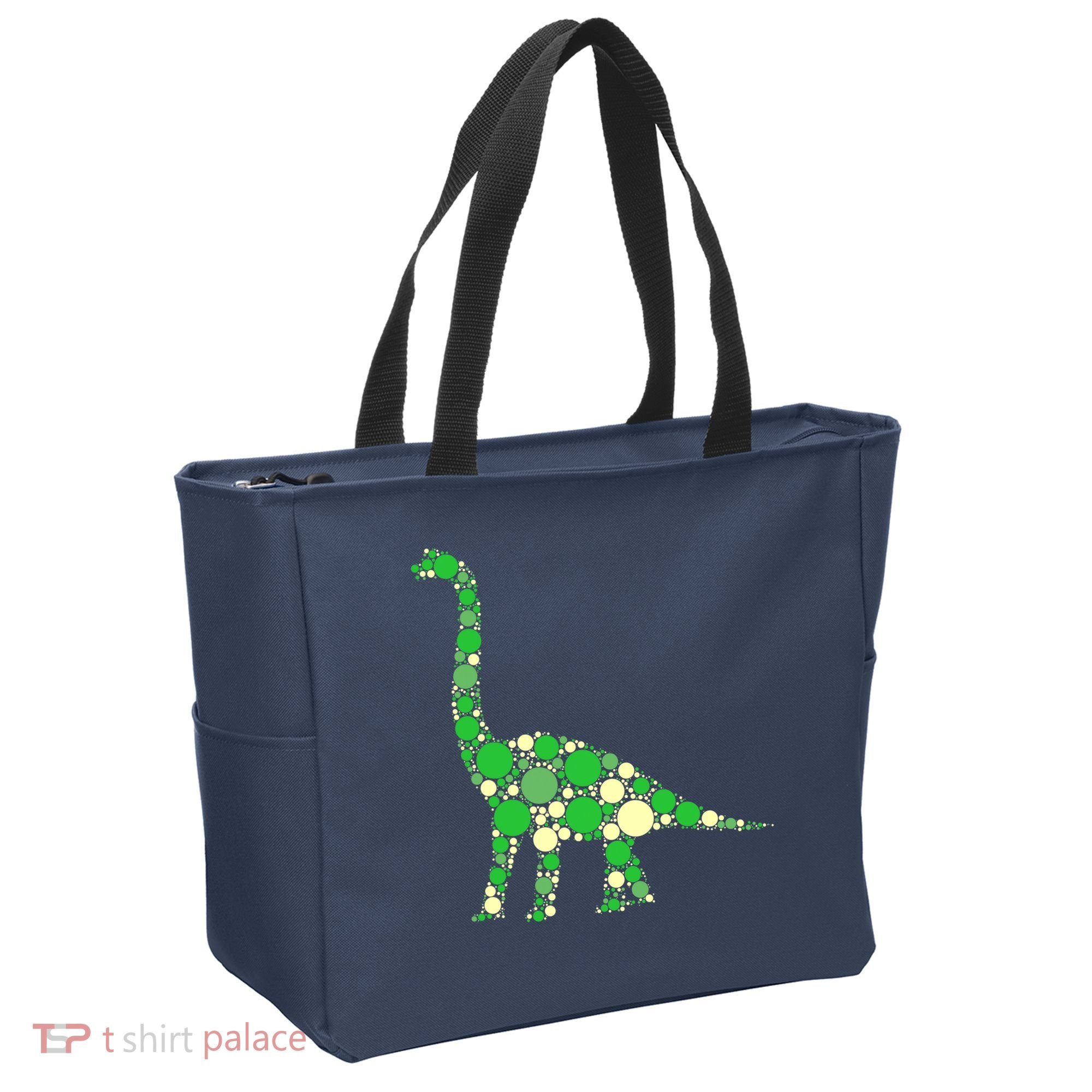 Green Polka Dot Dinosaur Dot Day Shirt For Teacher Student Tote Bag