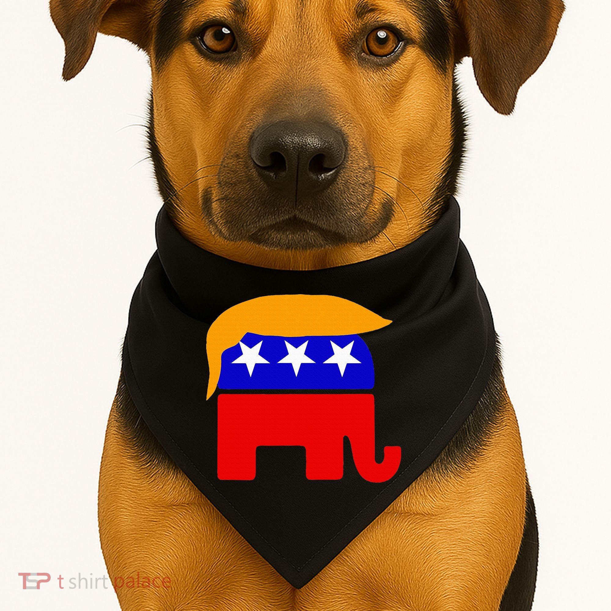 Gop President Donald Trump Republican Elephant Hair USA-Made Doggie Bandana
