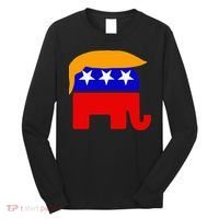 Gop President Donald Trump Republican Elephant Hair Long Sleeve Shirt thumb 0