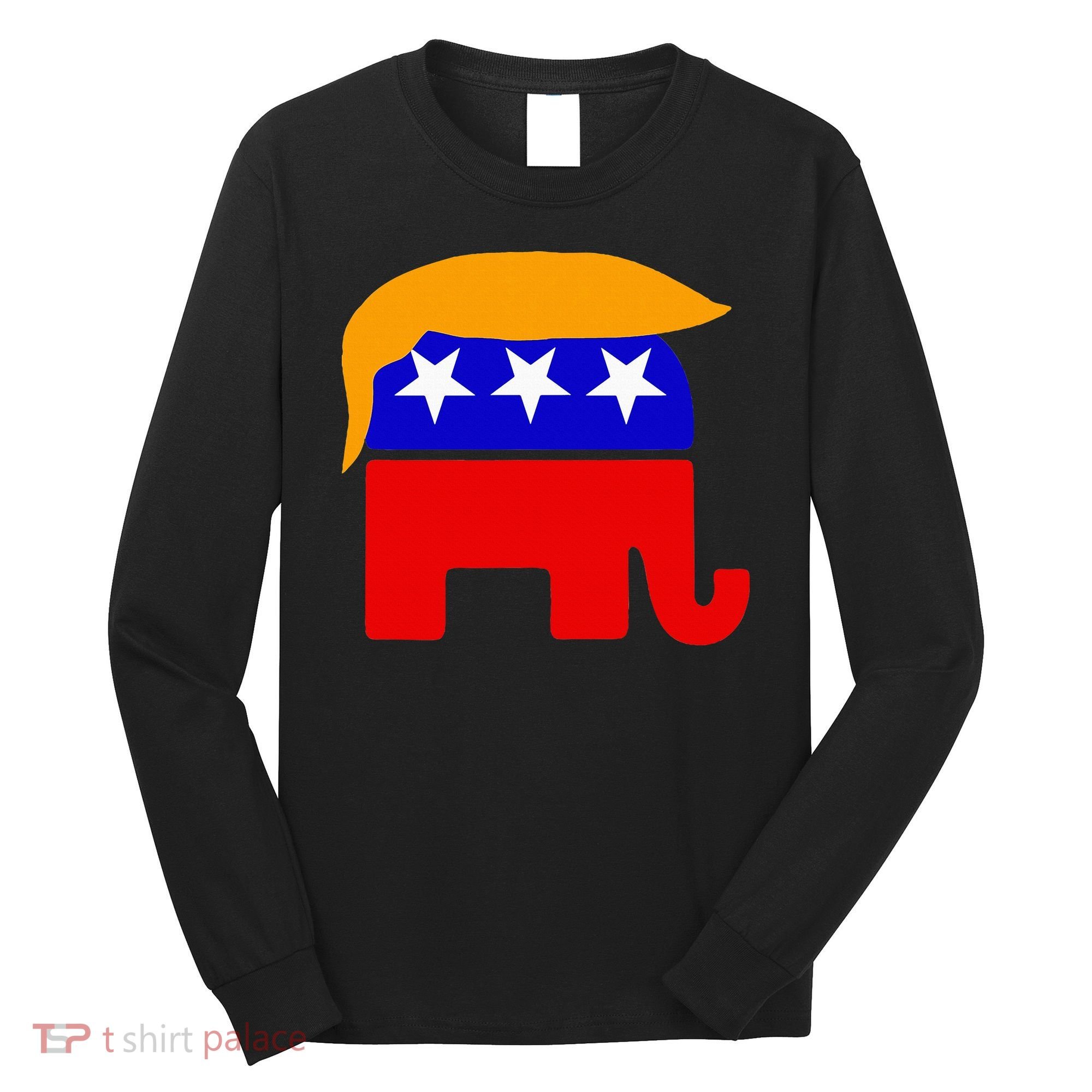Gop President Donald Trump Republican Elephant Hair Long Sleeve Shirt