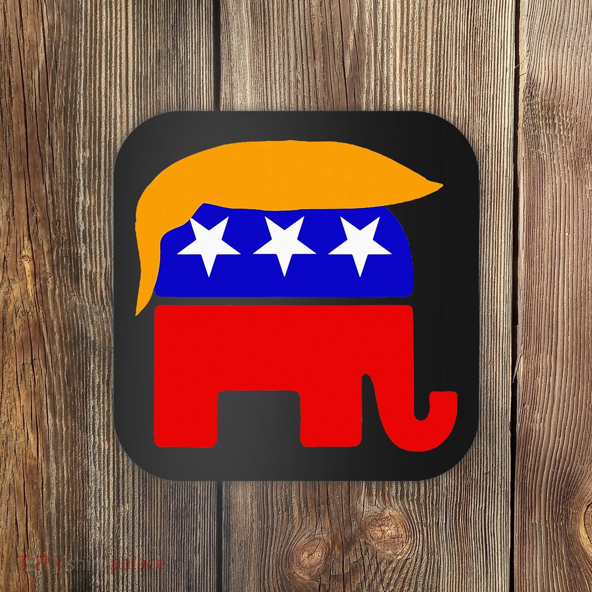 Gop President Donald Trump Republican Elephant Hair Coaster