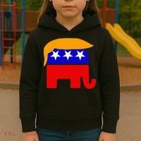 Gop President Donald Trump Republican Elephant Hair Kids Hoodie thumb 3