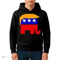 Gop President Donald Trump Republican Elephant Hair Kids Hoodie thumb 4