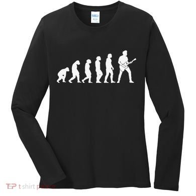 Guitar Player Evolution Guitarist Player Guitar Women's Long Sleeve Shirt