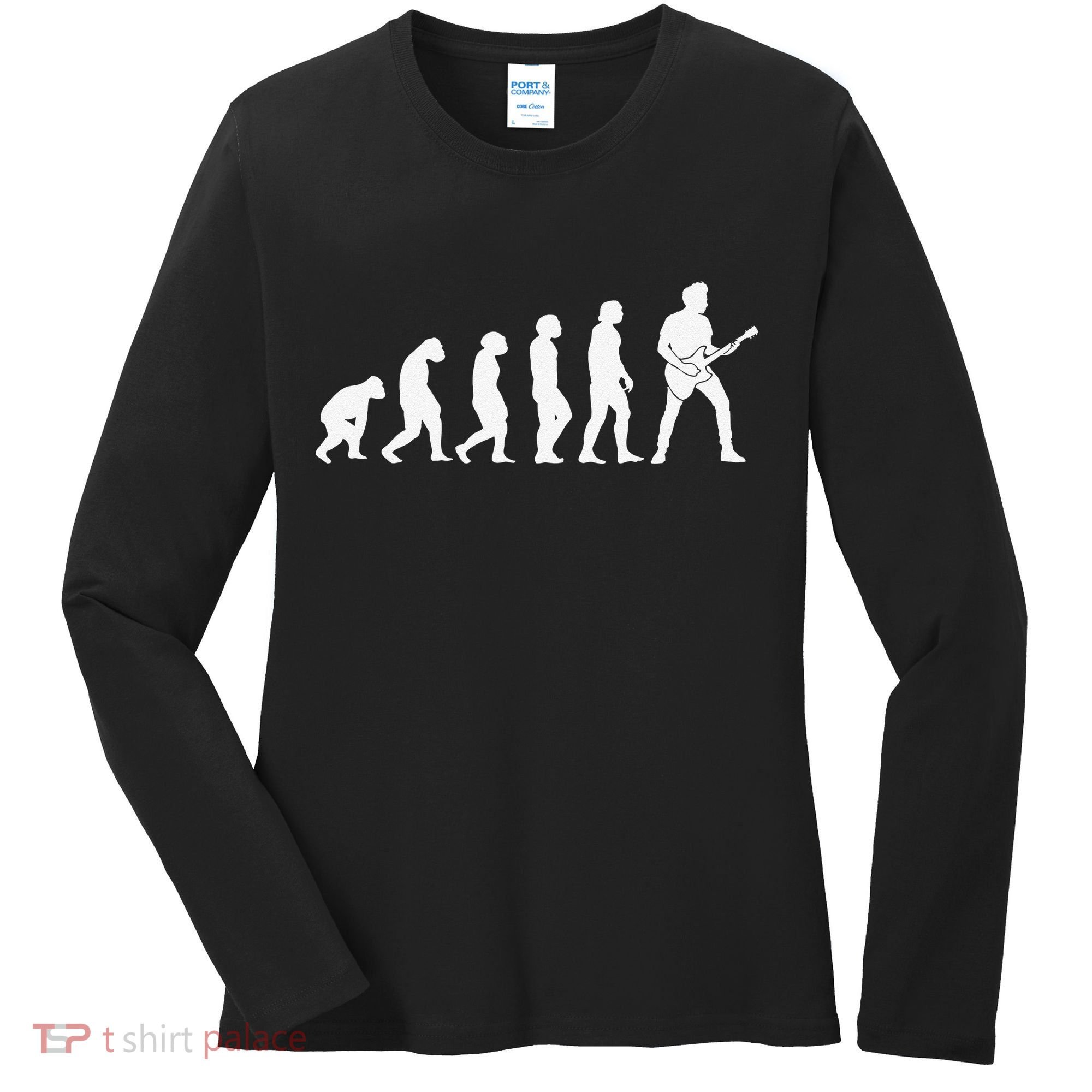 Guitar Player Evolution Guitarist Player Guitar Women's Long Sleeve Shirt