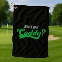Golf Player Funny Caddy Costume Tournament Who´S Your Caddy Golf Towel thumb 1