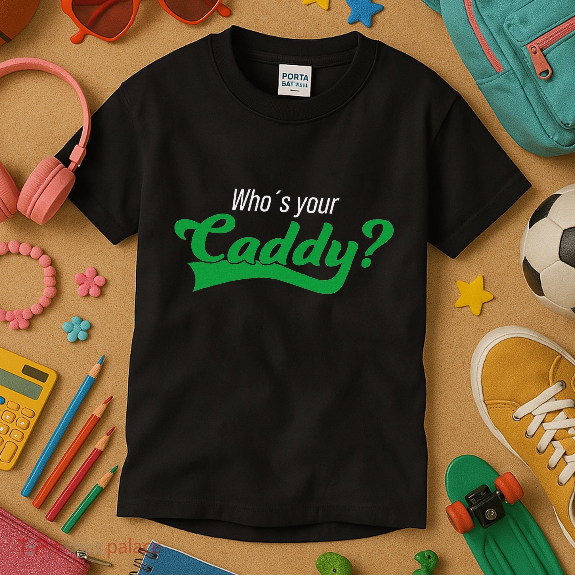 Golf Player Funny Caddy Costume Tournament Who´S Your Caddy Kids T-Shirt