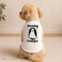 Ghosting Pendejos Funny Mexican Ghost Halloween Doggie Tank thumb 2