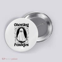 Ghosting Pendejos Funny Mexican Ghost Halloween Button thumb 0