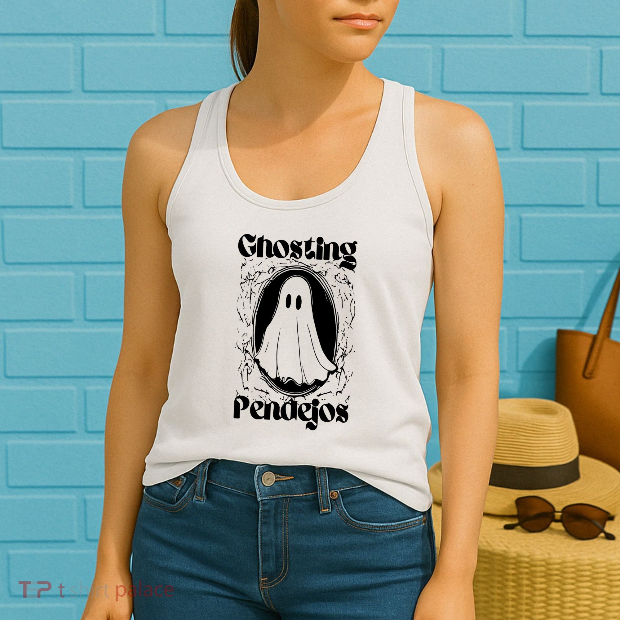 Ghosting Pendejos Funny Mexican Ghost Halloween Women's Tank Top