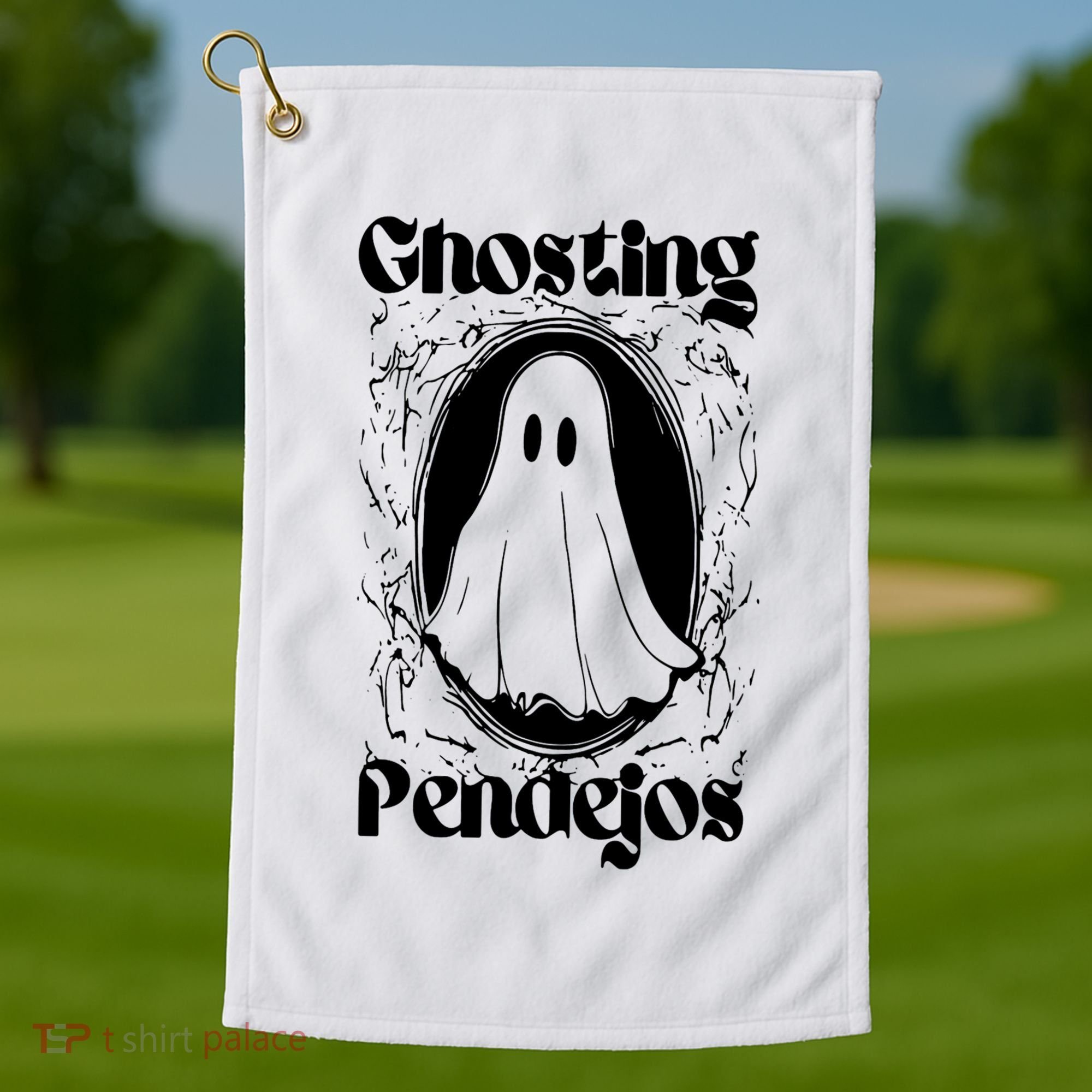 Ghosting Pendejos Funny Mexican Ghost Halloween Golf Towel