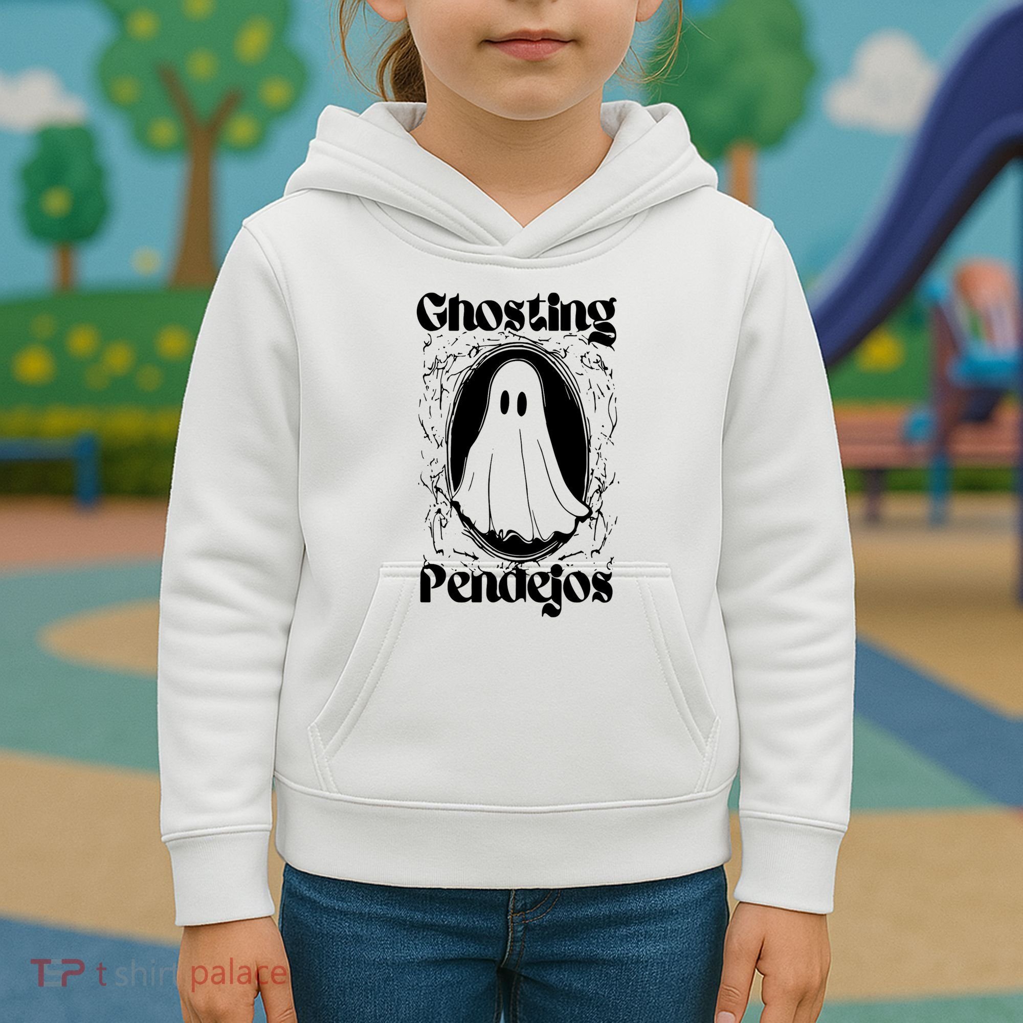 Ghosting Pendejos Funny Mexican Ghost Halloween Kids Hoodie