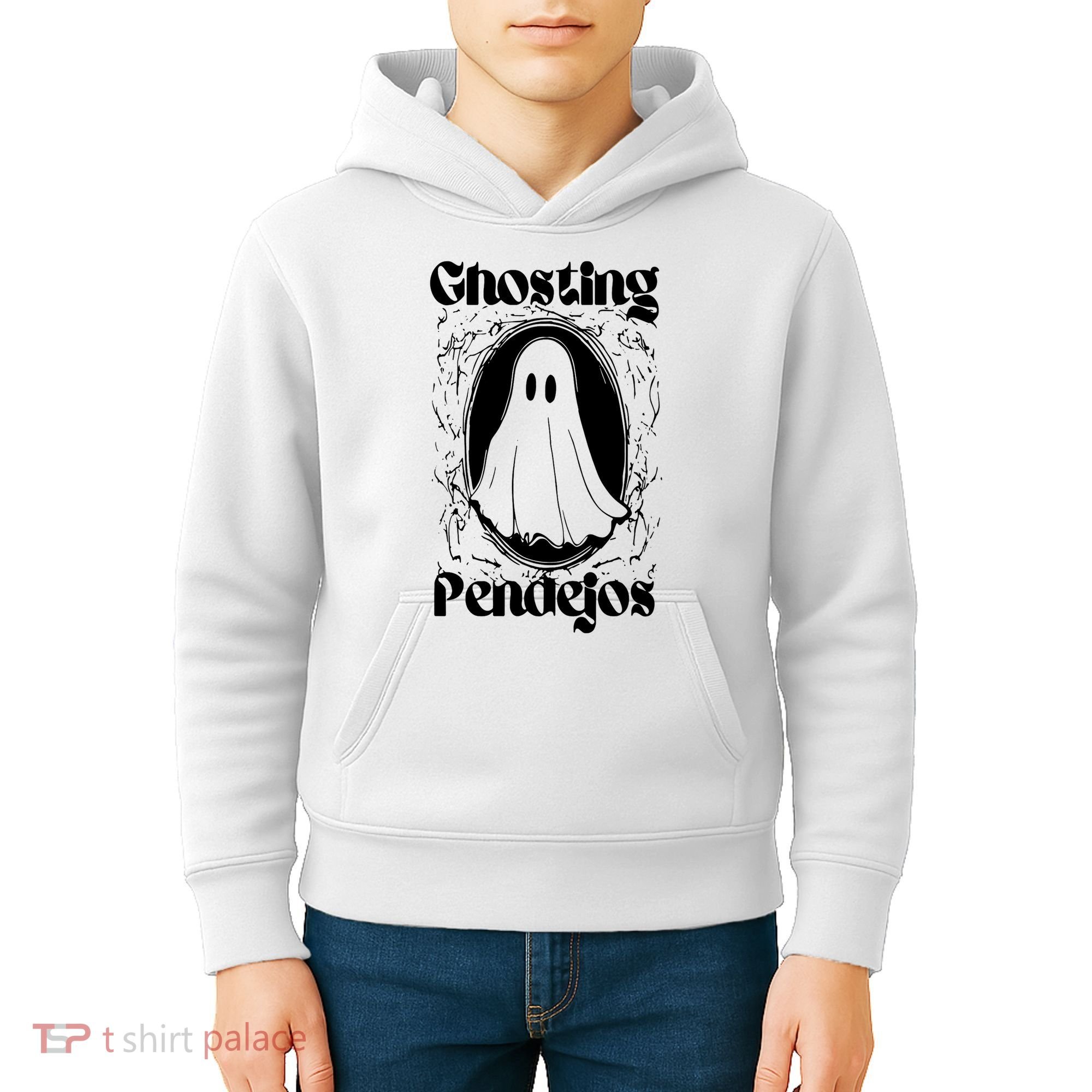 Ghosting Pendejos Funny Mexican Ghost Halloween Kids Hoodie