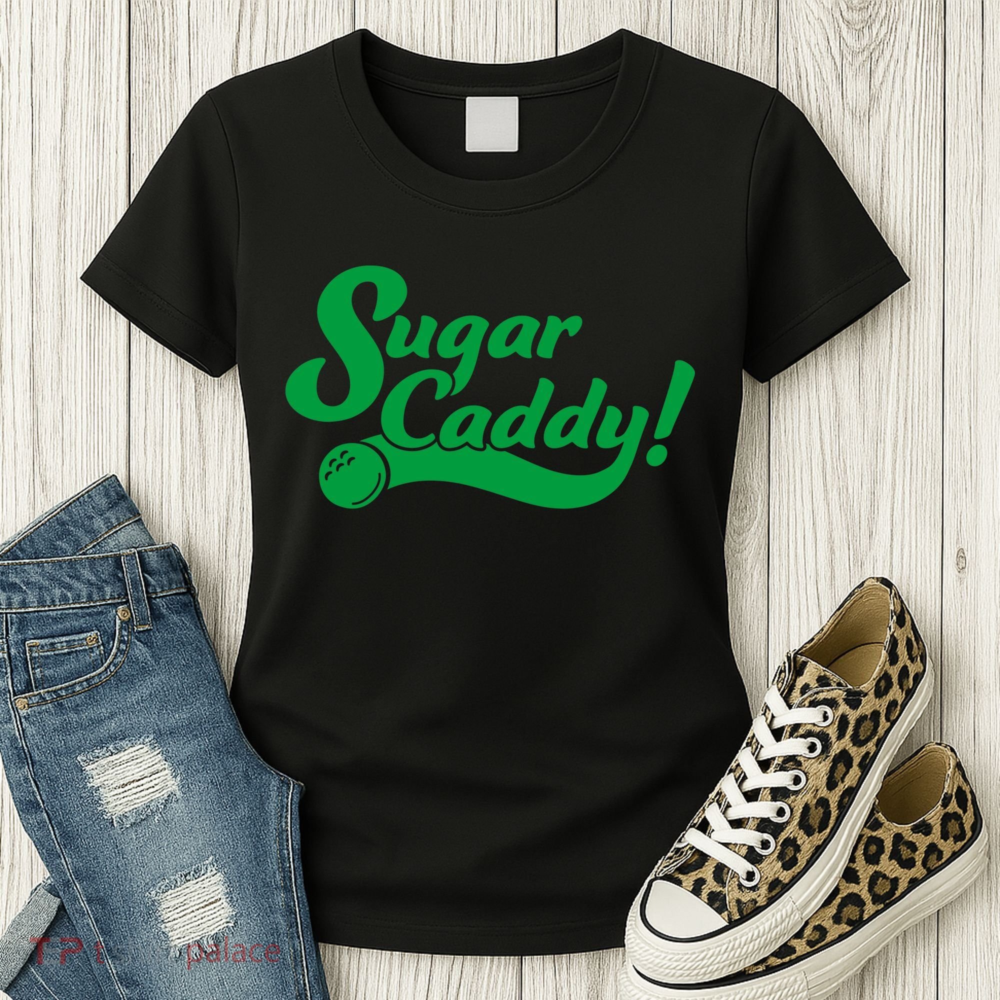 Golf Player Funny Caddy Costume Sugar Caddy Golf Tournament Women's T-Shirt