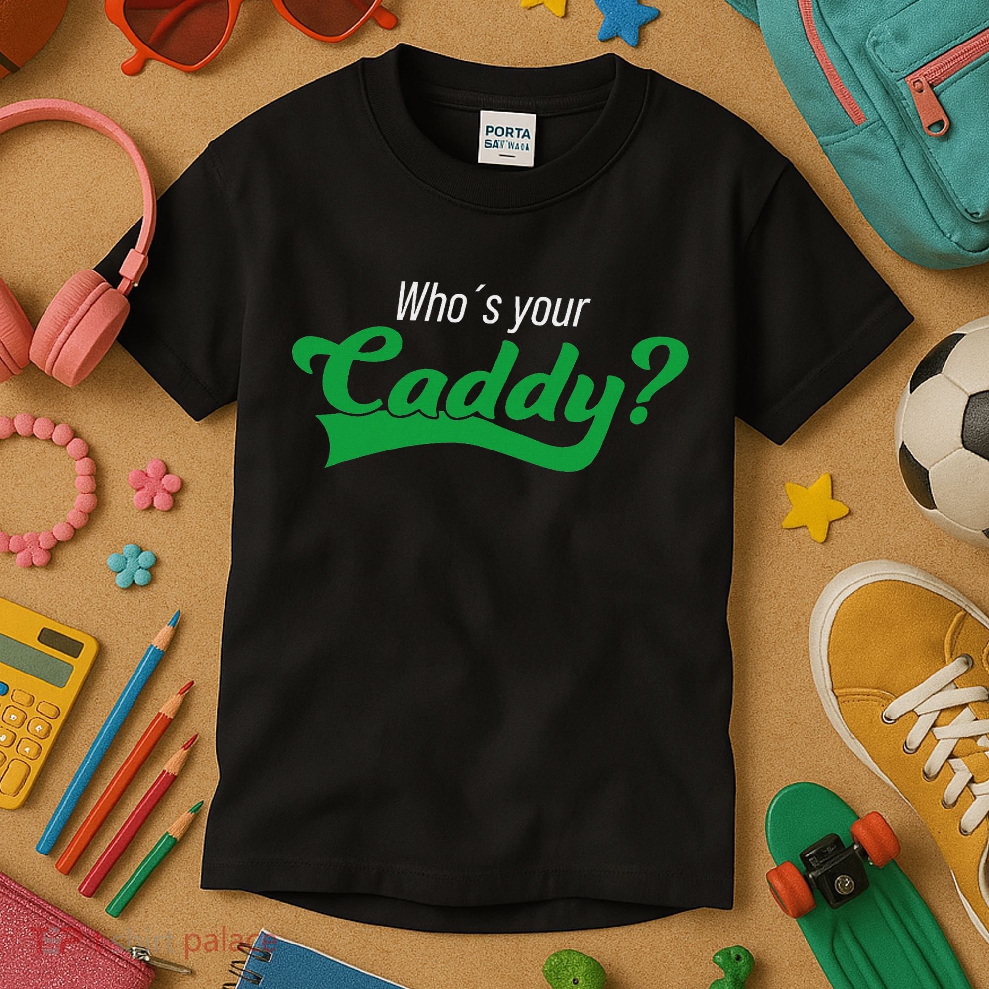 Golf Player Funny Caddy Costume Tournament Who´s Your Caddy Kids T-Shirt