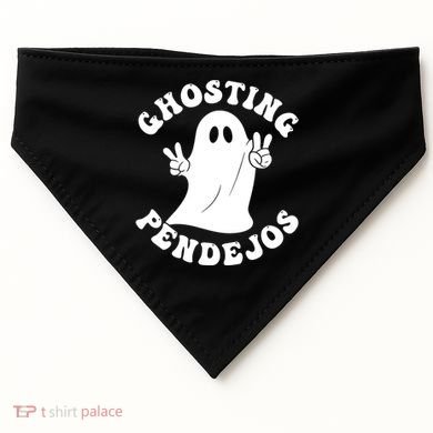 Ghosting Pendejos Funny Mexican Ghost Halloween Meme USA-Made Doggie Bandana