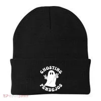 Ghosting Pendejos Funny Mexican Ghost Halloween Meme Beanie thumb 0