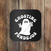 Ghosting Pendejos Funny Mexican Ghost Halloween Meme Coaster thumb 0