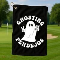 Ghosting Pendejos Funny Mexican Ghost Halloween Meme Golf Towel thumb 1
