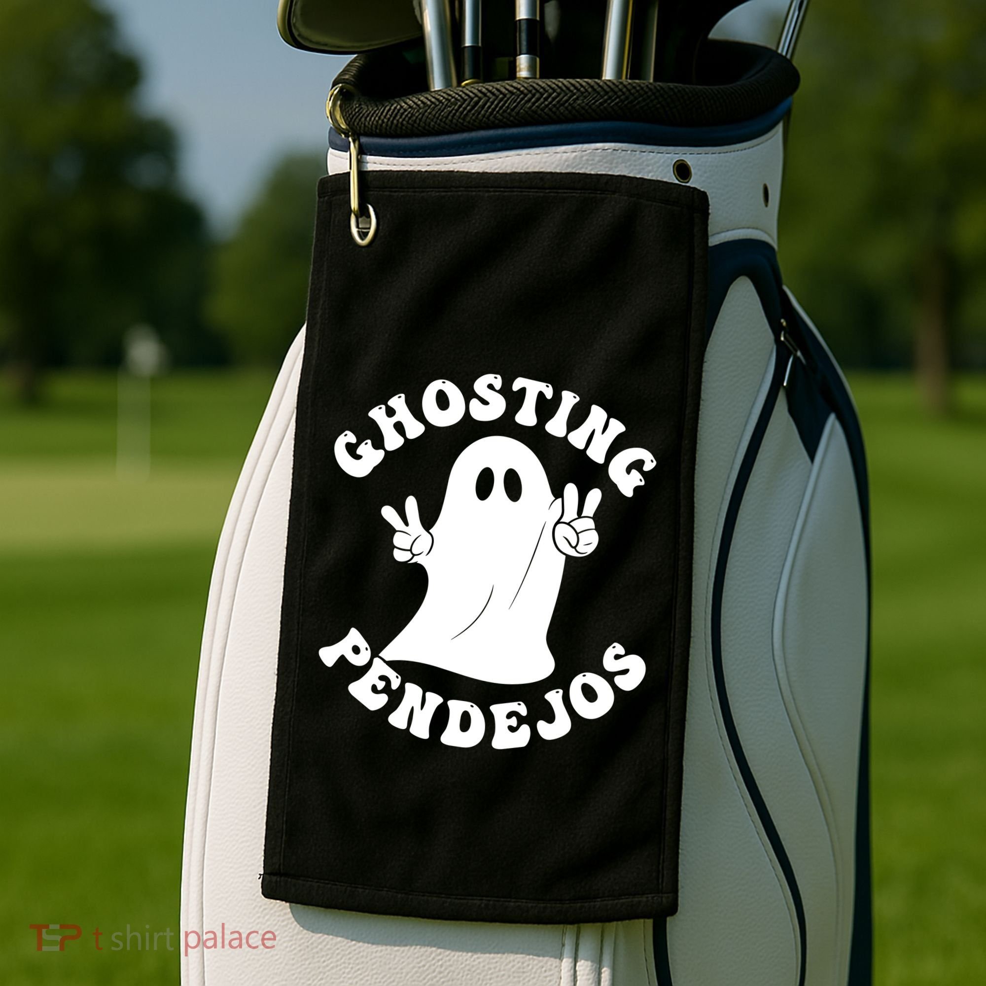 Ghosting Pendejos Funny Mexican Ghost Halloween Meme Golf Towel
