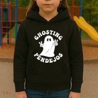 Ghosting Pendejos Funny Mexican Ghost Halloween Meme Kids Hoodie thumb 3
