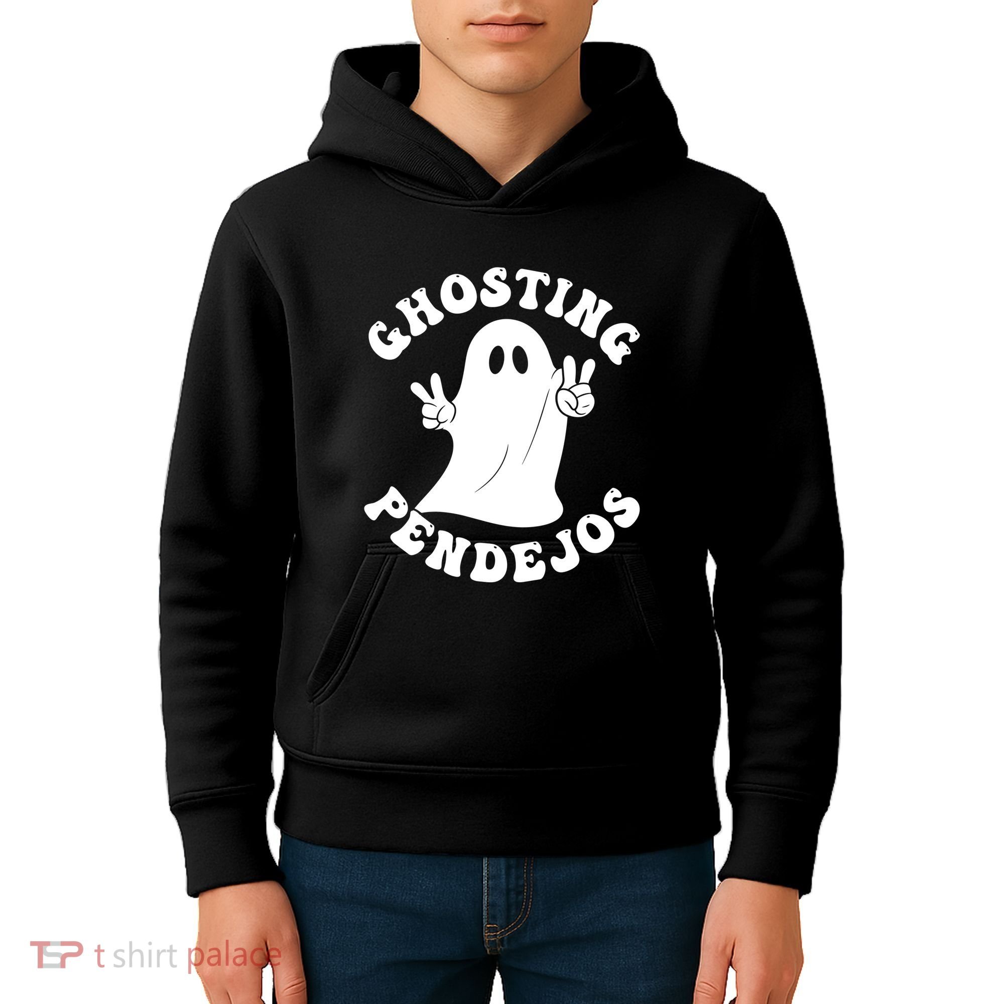 Ghosting Pendejos Funny Mexican Ghost Halloween Meme Kids Hoodie