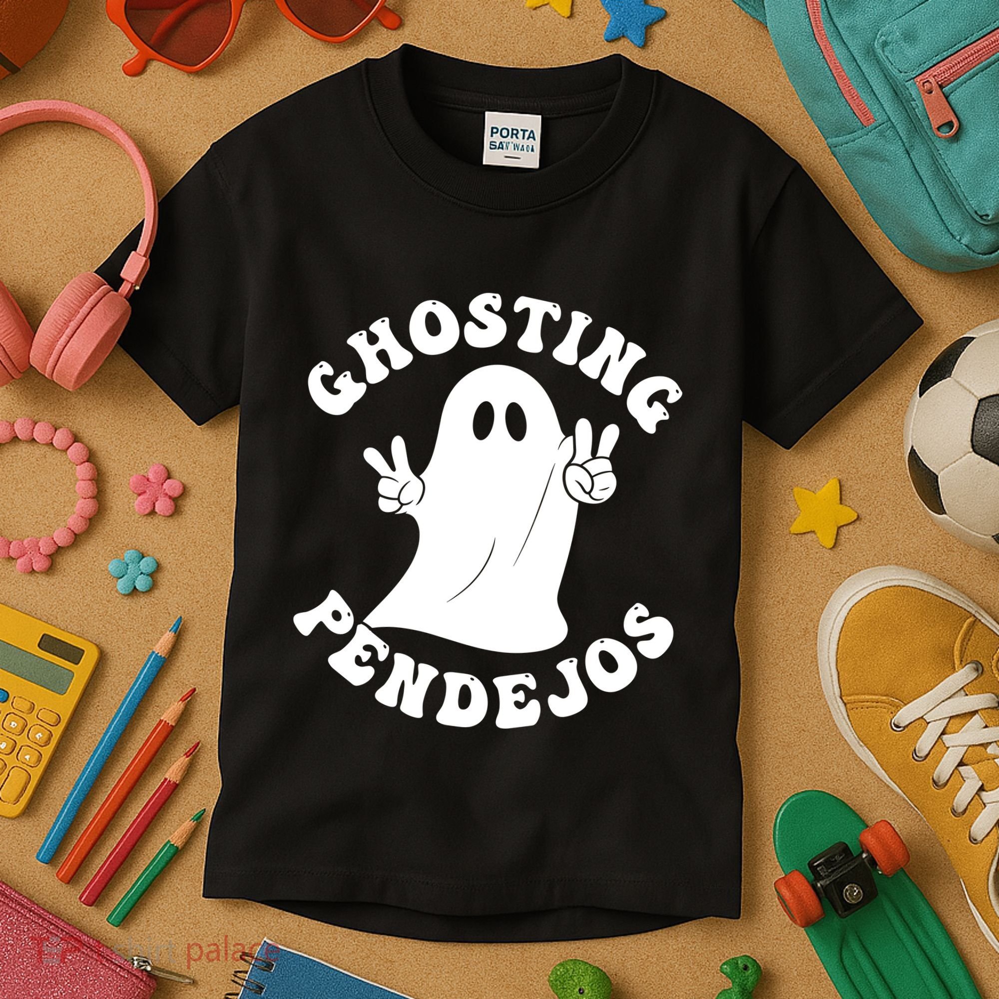 Ghosting Pendejos Funny Mexican Ghost Halloween Meme Kids T-Shirt