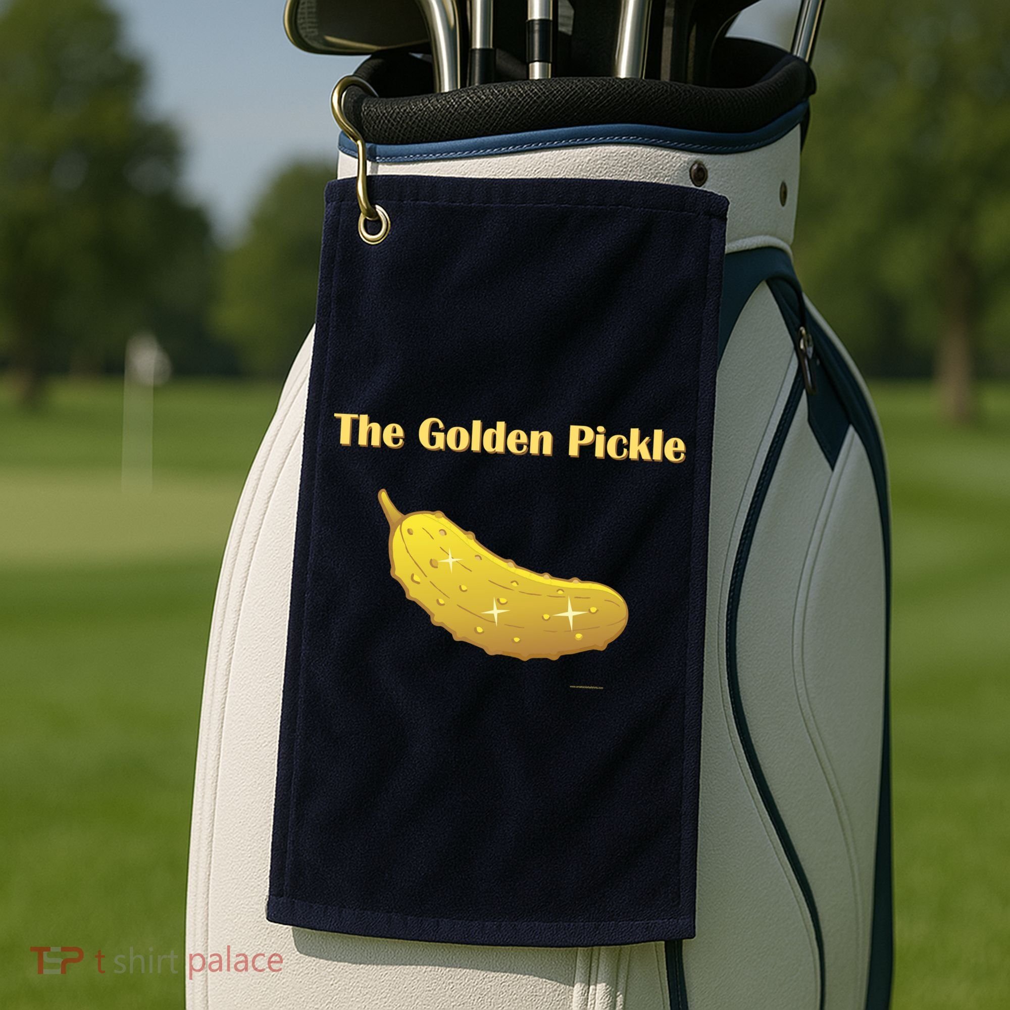 Golden Pickle, Fun Pickleball Shirt Golf Towel