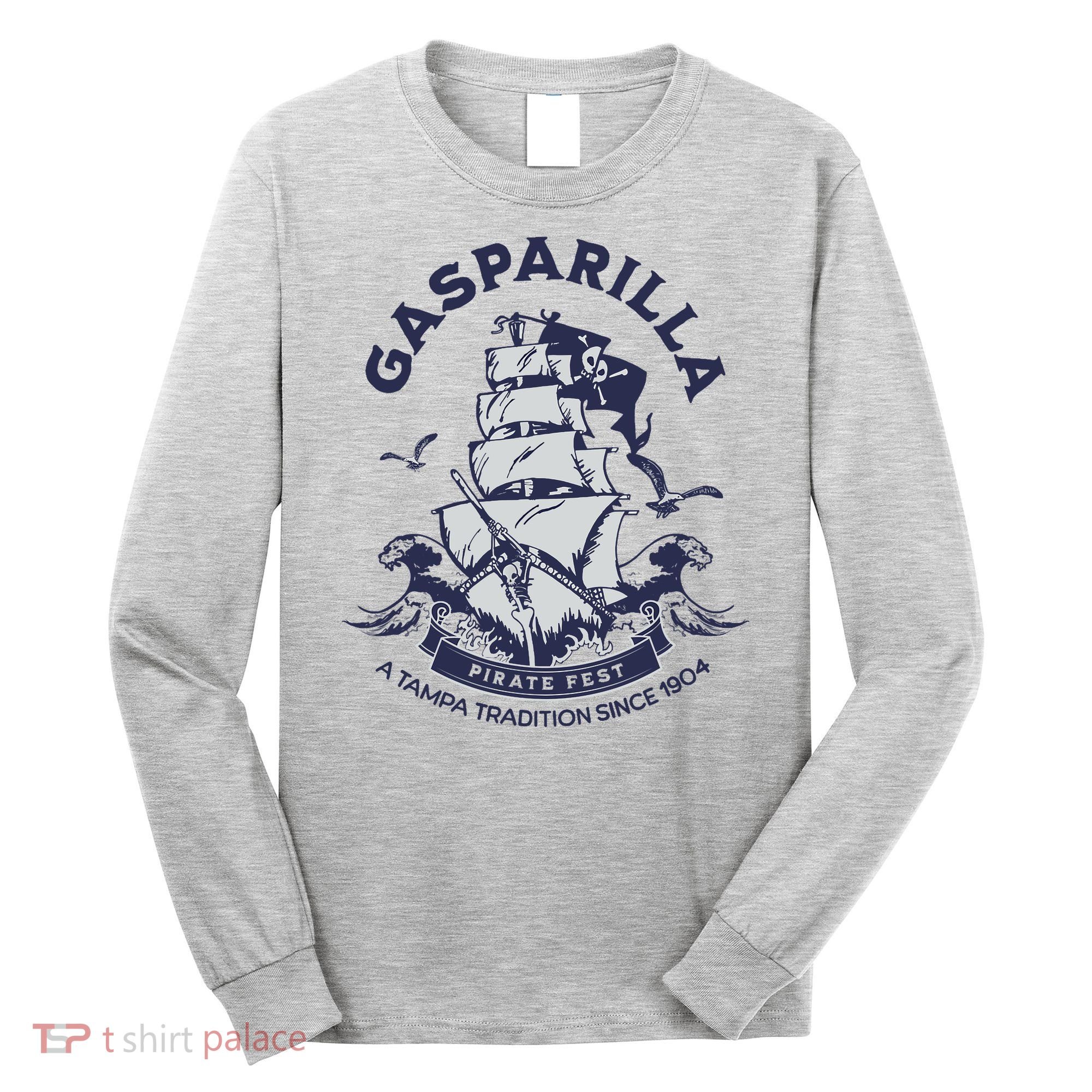 Gasparilla Pirate Fest Souvenir Pirate Ship Tampa Florida Long Sleeve Shirt