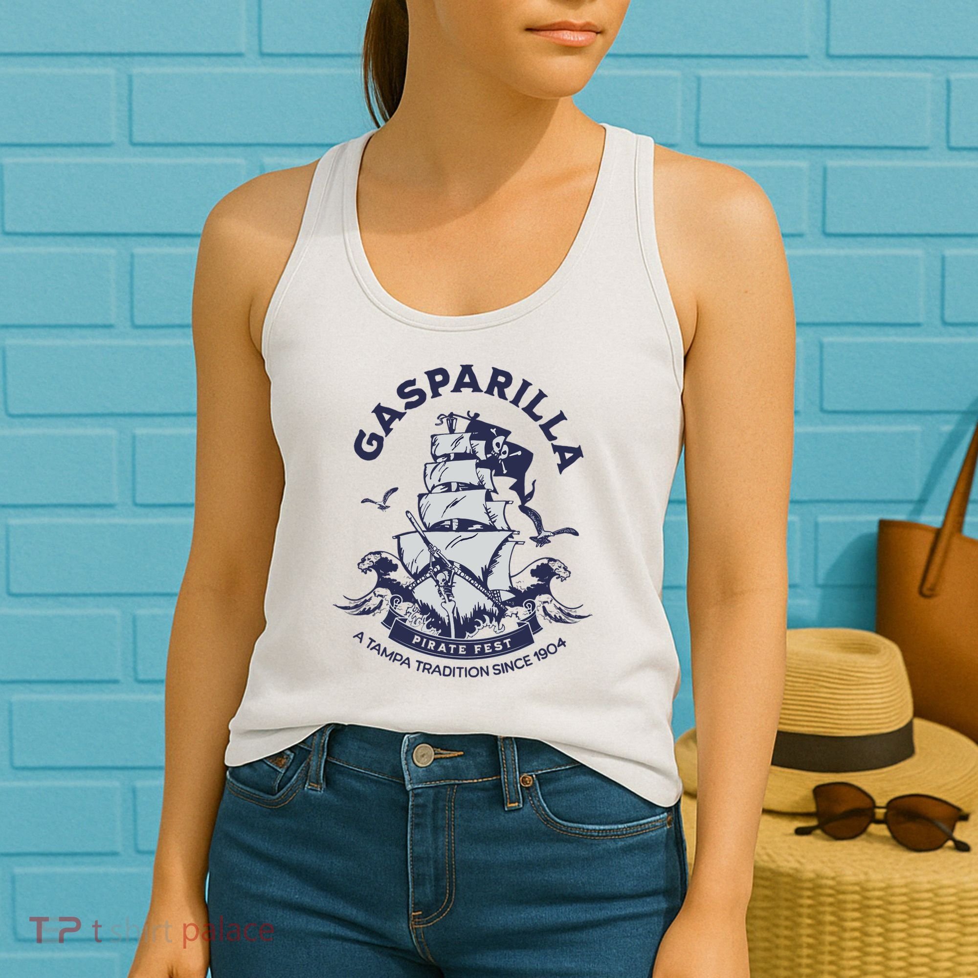 Gasparilla Pirate Fest Souvenir Pirate Ship Tampa Florida Women's Tank Top
