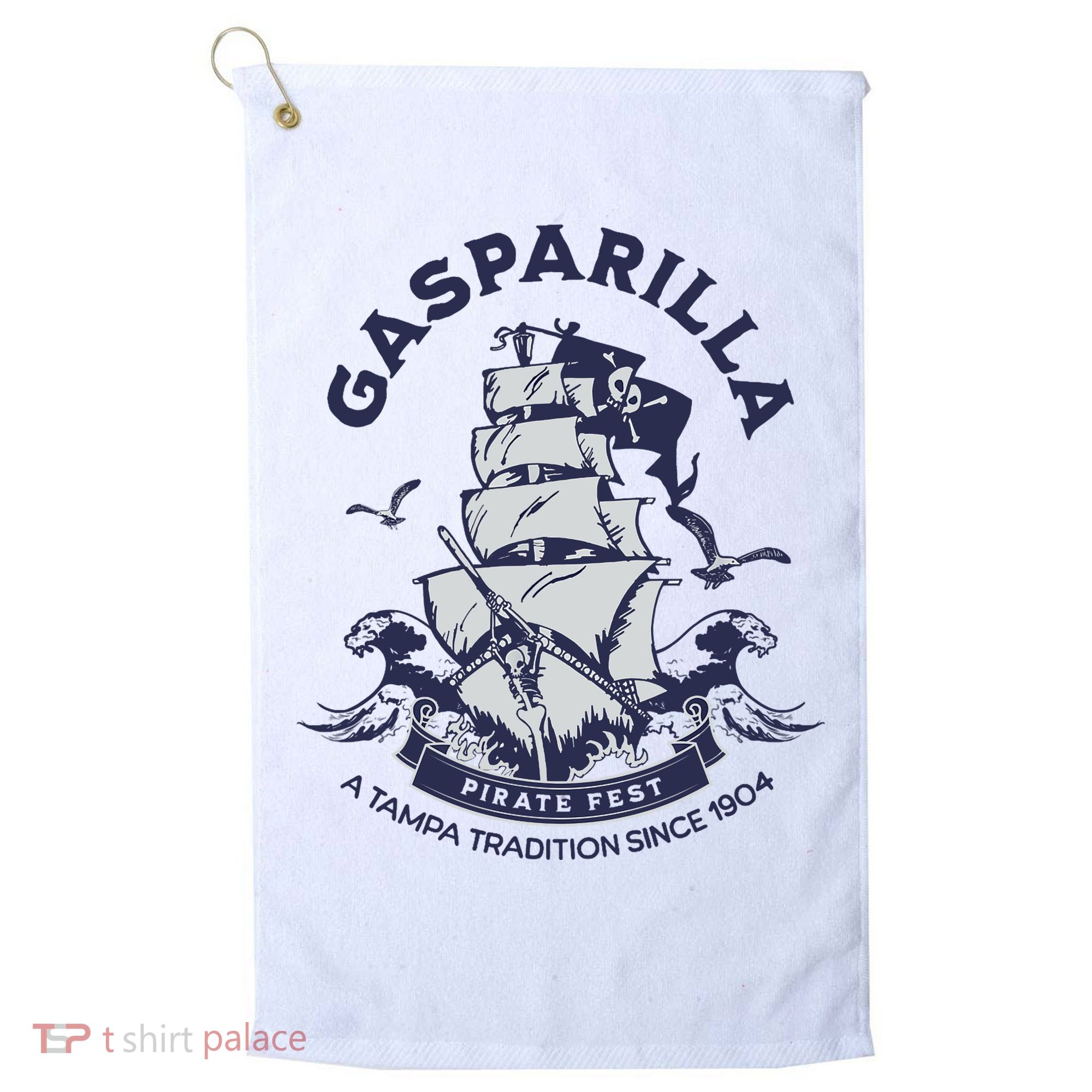 Gasparilla Pirate Fest Souvenir Pirate Ship Tampa Florida Golf Towel