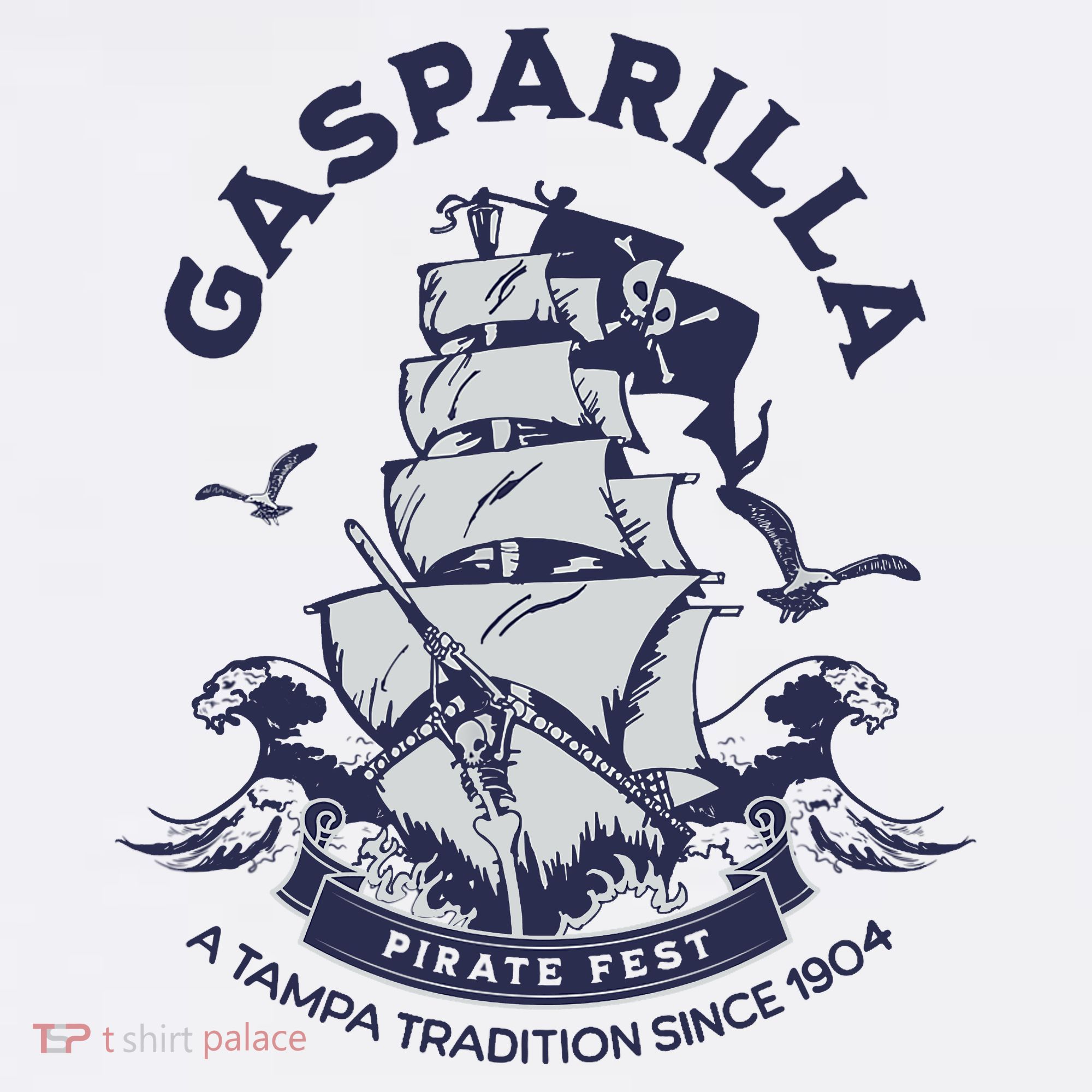 Gasparilla Pirate Fest Souvenir Pirate Ship Tampa Florida Women's Long Sleeve Shirt