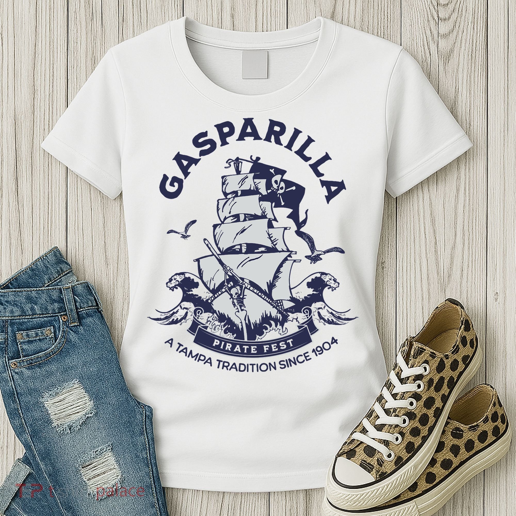 Gasparilla Pirate Fest Souvenir Pirate Ship Tampa Florida Women's T-Shirt