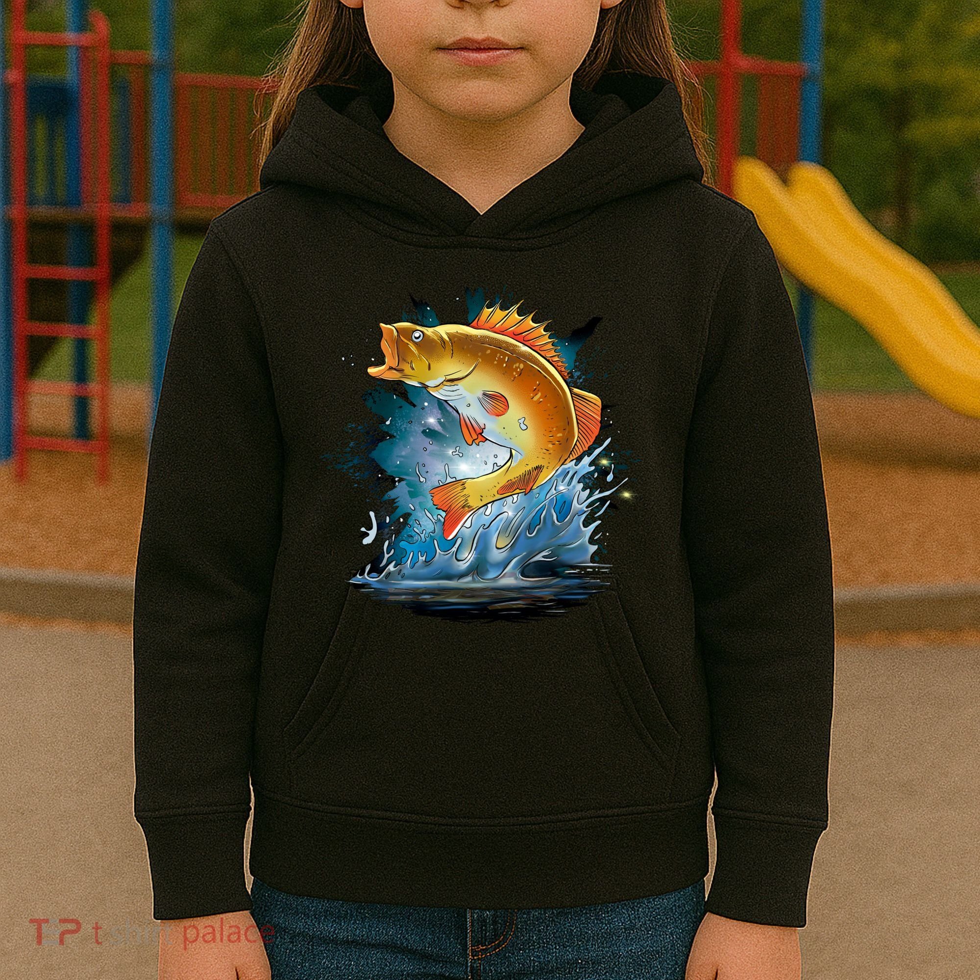 Golden Perch Fish Sea Kids Hoodie