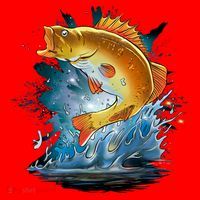 Golden Perch Fish Sea Santa Hat thumb 1