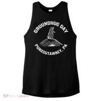 Groundhog Punxsutawney Funny Groundhog Day Shadow Gift Ladies PosiCharge Tri-Blend Wicking Tank thumb 0