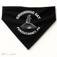 Groundhog Punxsutawney Funny Groundhog Day Shadow Gift USA-Made Doggie Bandana thumb 0
